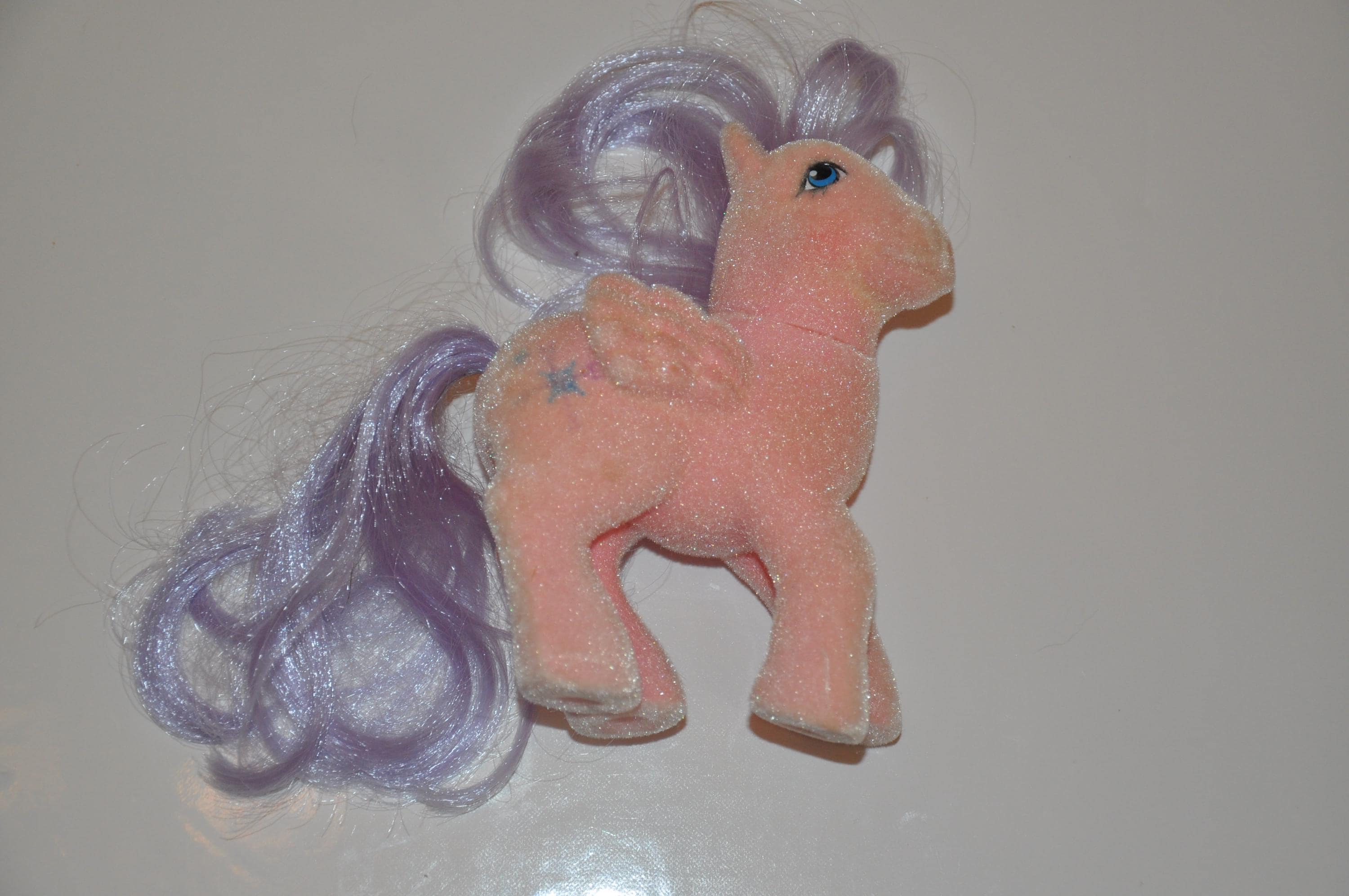 Flocked Pink Pegasus G1 My Little Pony NORTH STAR Vintage 1980s