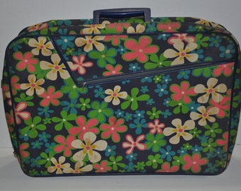 Vintage Flowered Suitcase