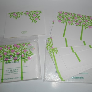 10  x  Vintage Unused Blank Love Notes Lot Of 10 Hearts Note Greeting Cards