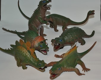 Huge Lot of Vintage Dinosaurs, 49 Toy Dinosaurs, 80s Dinos