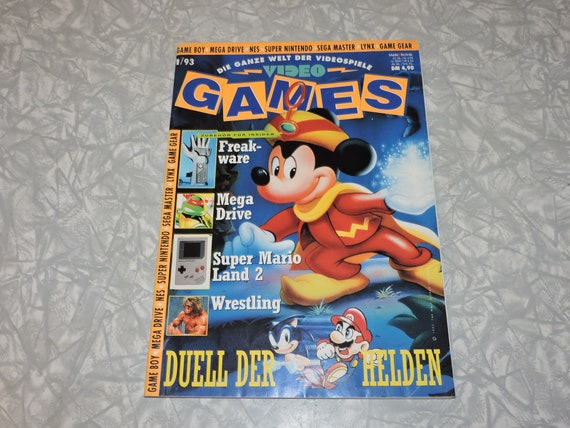 VIDEO GAMES 1993 Vol. 1 German Video Game Magazine - Mickey VIDEO GAMES 1993 Vol. 1 German Video Game Magazine - Mickey