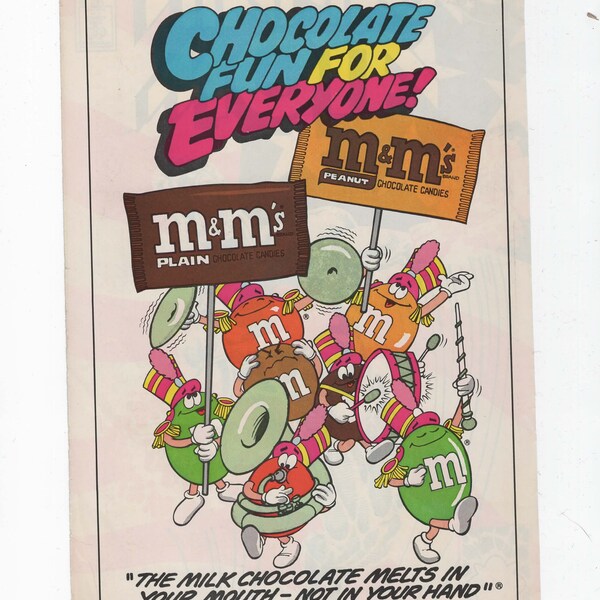 4x 1980s M&Ms Candy Vintage Food Advertisement Pages