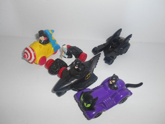 4 Vintage 1991 Mcdonald s BATMAN Catwoman Penguin Two Face Toy Cars Etsy Canada