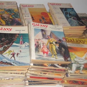 9x Random Galaxy 1950s - 1970s Sci-Fi / Fantasy Magazines