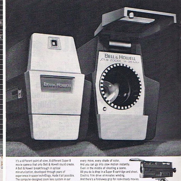 1960 Bell & Howell Undercover kamera wideo Fotografia rocznika reklama
