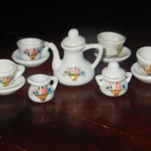 Juego de té miniatura plato Set muñeca Vintage