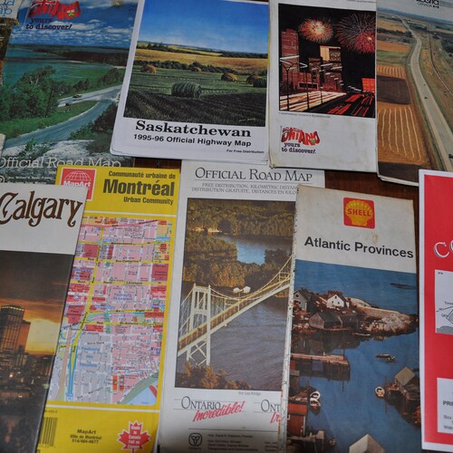 Huge Lot of Vintage Canadian Road popular Maps