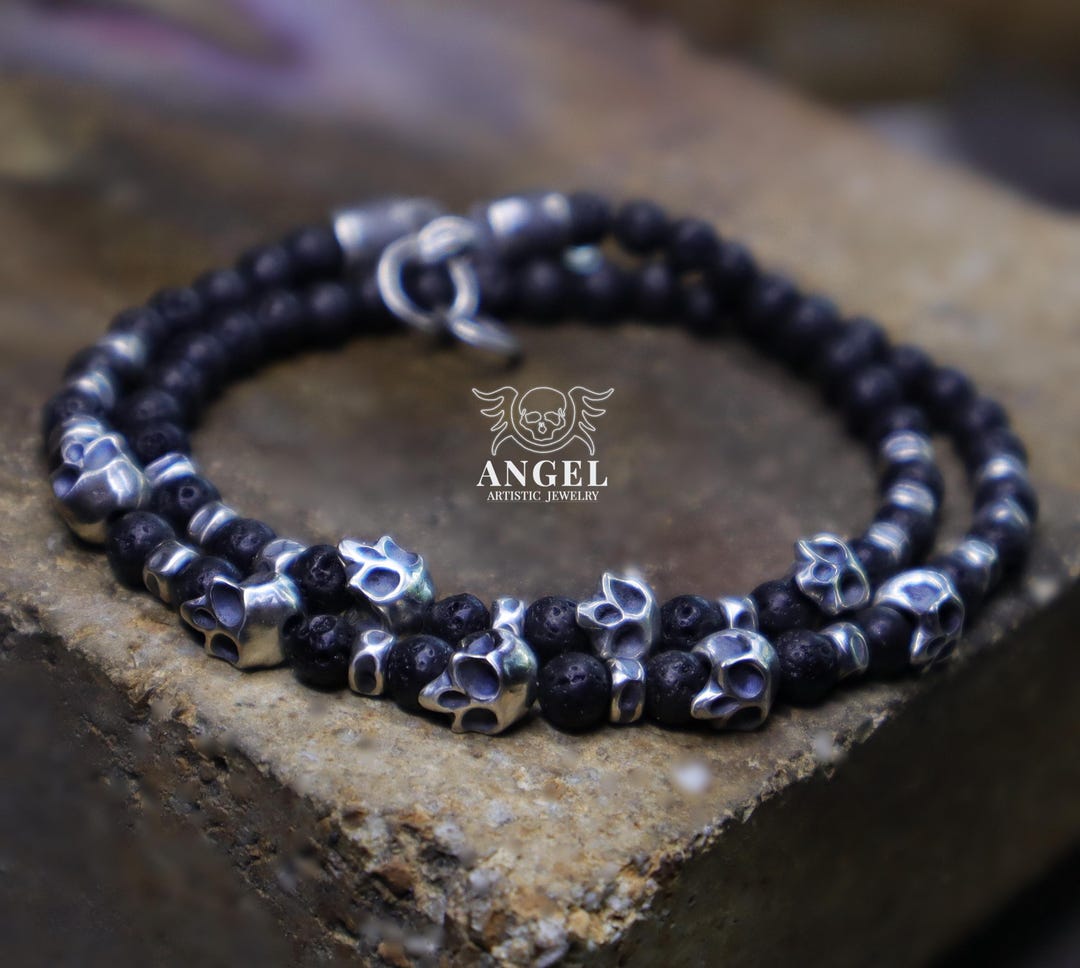 Gun lava bracelet - silver & black main image 1