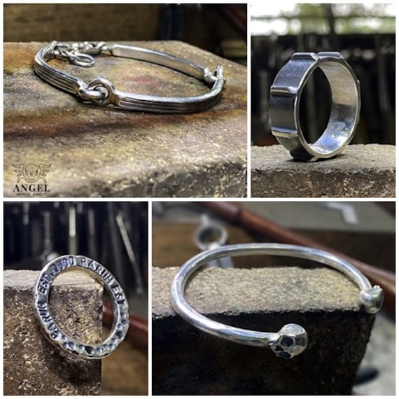 Bracelet Homme En Argent 925 Massif Fait Main - Bijou Ancien, 13,34g