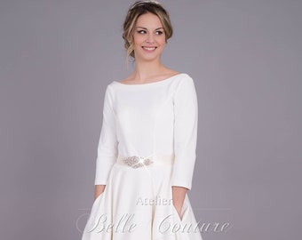 Robe de mariée, robe d'état civil « Audrey » simple