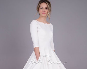 Robe de mariage robe de bureau d'enregistrement "Anastasia" tout simplement romantique