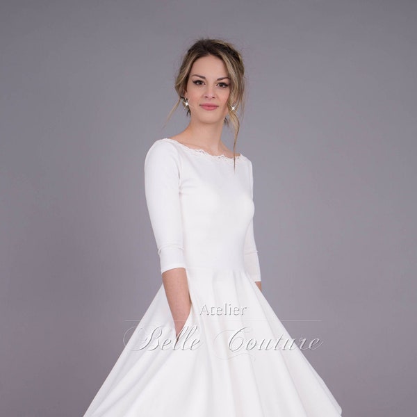 Brautkleid Standesamtkleid "Anastasia" schlicht romantisch