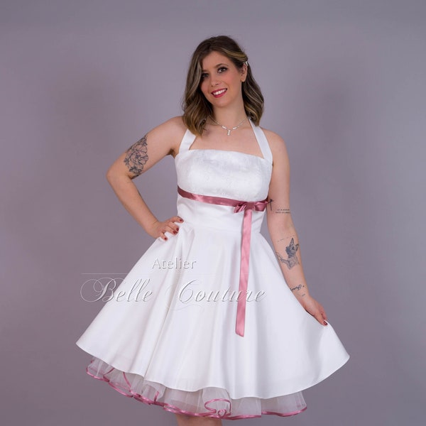 Rockabilly Brautkleid Standesamt Kleid "Valerie" altrosé