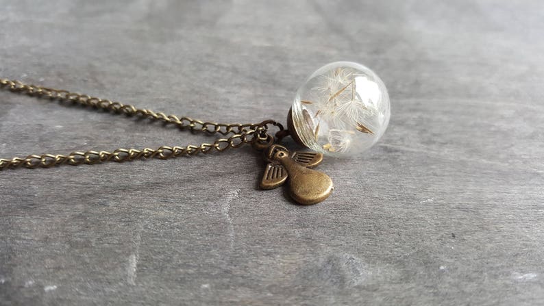 Dandelion Necklace Dreams come truebronze