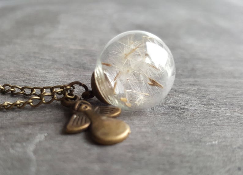 Dandelion Necklace Dreams come truebronze