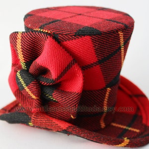 Chapeau Écossais , Marriage Écossais , Tissu Tartan , Chapeau Tartan , Bandeau Tartan , Mini Chapeau , Petit Chapeau , Chapeau Haut de Forme image 5