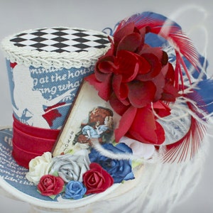 Alice in Wonderland, Alice Mini hoge hoed, Alice kostuum tovenaar, Wonderland verjaardag hoed, Alice in Wonderland hoed, Alice Tea Party hoed