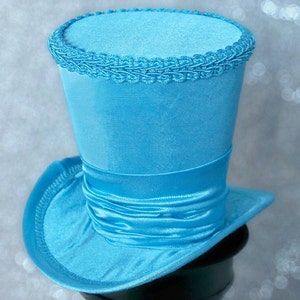 Cyaan blauwe mini hoge hoed, mini hoge hoed, Mad Hatter hoed, tovenaar, Kentucky Derby tovenaar hoed, Tea Party hoed, bruiloft hoed, vrouwen hoge hoed