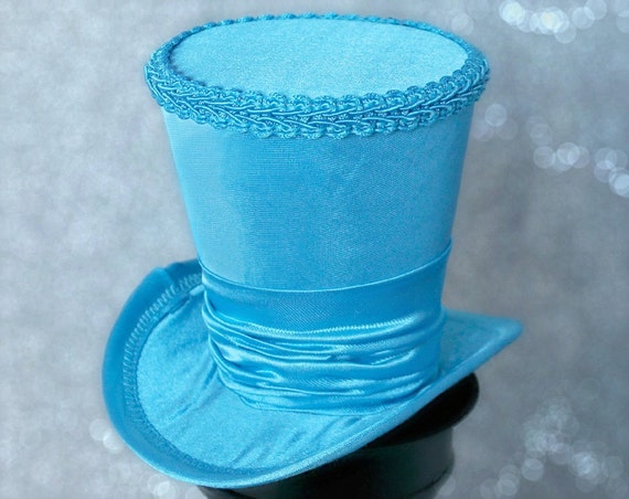 Cyan Blue Mini Top Hat, Mini Top Hat, Mad Hatter Hat  display picture 3