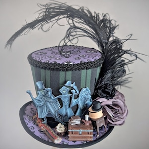 Haunted Mansion-minihoge hoed, paarse mini-hoge hoed, Haunted Mansion-kostuum, Haunted Mansion-accessoires, minihoed dames