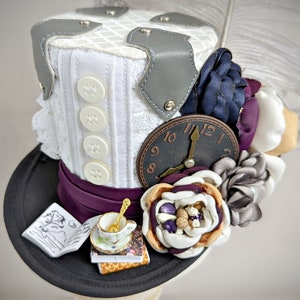 Steampunk Wedding Hat, Steampunk Mini Top Hat, Ivory Top Hat, Steampunk Cosplay, Steampunk Kostuum, Steampunk Accessoires, Vrouwen Mini Hoed