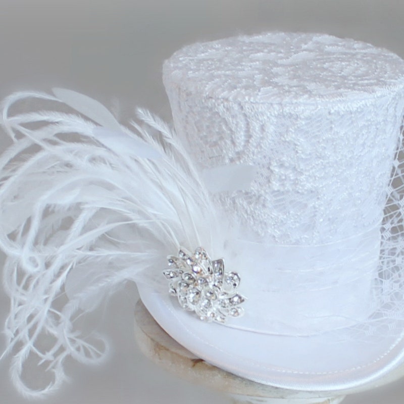 Wedding Hat, Bridal Mini Top Hat 