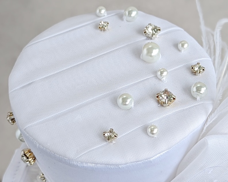 White Mini Top Hat Wedding Hat Bridal Mini Top Hat Tea - Etsy