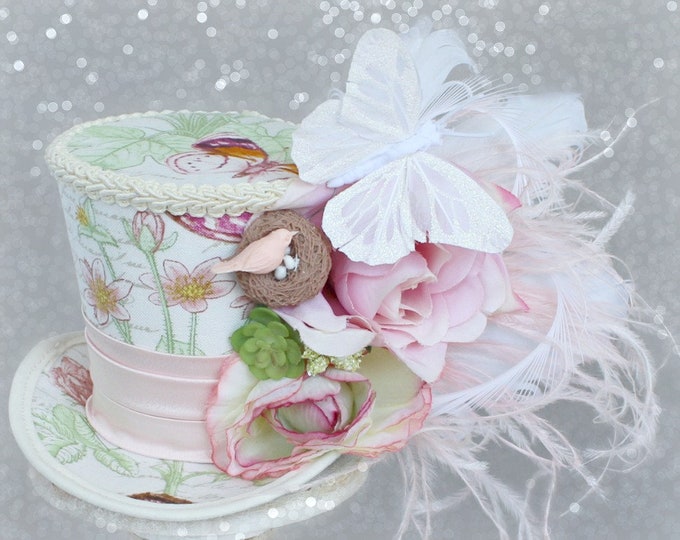 Flower Mini Top Hat Garden Mini Top Hat Victorian Floral Etsy