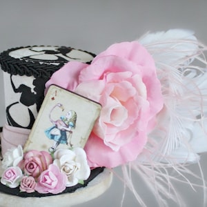 Alice Mini Top Hat, Alice Kostuum Fascinator, Alice in Wonderland Verjaardagshoed, Alice in Wonderland Hoed, Alice Tea Party Hoed