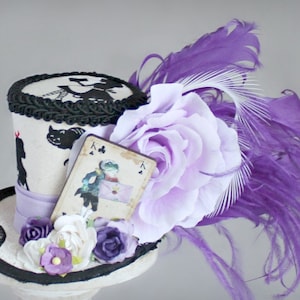 Kikker Footman Mini Hoed, Alice Mini Top Hat, Alice Kostuum Fascinator, Wonderland Verjaardag Hoed, Alice in Wonderland Hoed, Alice Tea Party Hoed