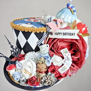 Alice Mini Hoge Hoed, Alice in Wonderland, Mad Hatter Hoed, Fascinator, Mini Hoge Hoed, Mini Hoeden, Alice Tea Party, Bruiloft Hoed, Vrouwen Hoge Hoed