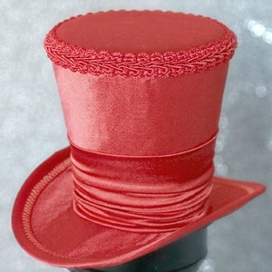 Vermiljoen Oranje Mini Hat, Mini Top Hat, Mad Hatter Hat, Fascinator, Kentucky Derby Fascinator Hat, Tea Party Hat, Wedding Hat, Women Top Hat