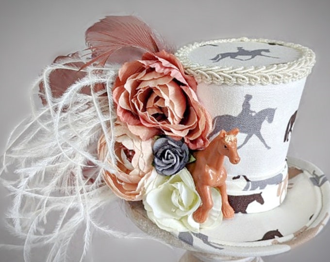 Kentucky Derby Mini Top Hat, Horse Mini Top Hat, Flower Mini Top Hat