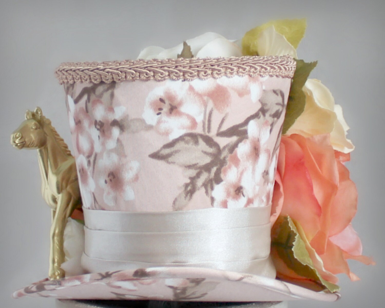 Kentucky Derby Mini Top Hat, Floral Horse Hat, Mini Top Hats 