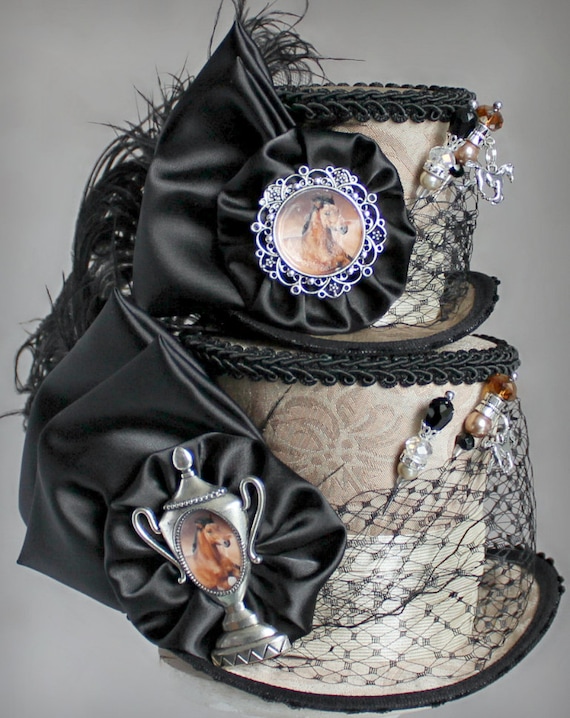 Mini Derby Fascinator Hat Handmade Victorian High Tea Party Retro Top Hat Zinniday Fascinator High Tea Hat - Women main image 4