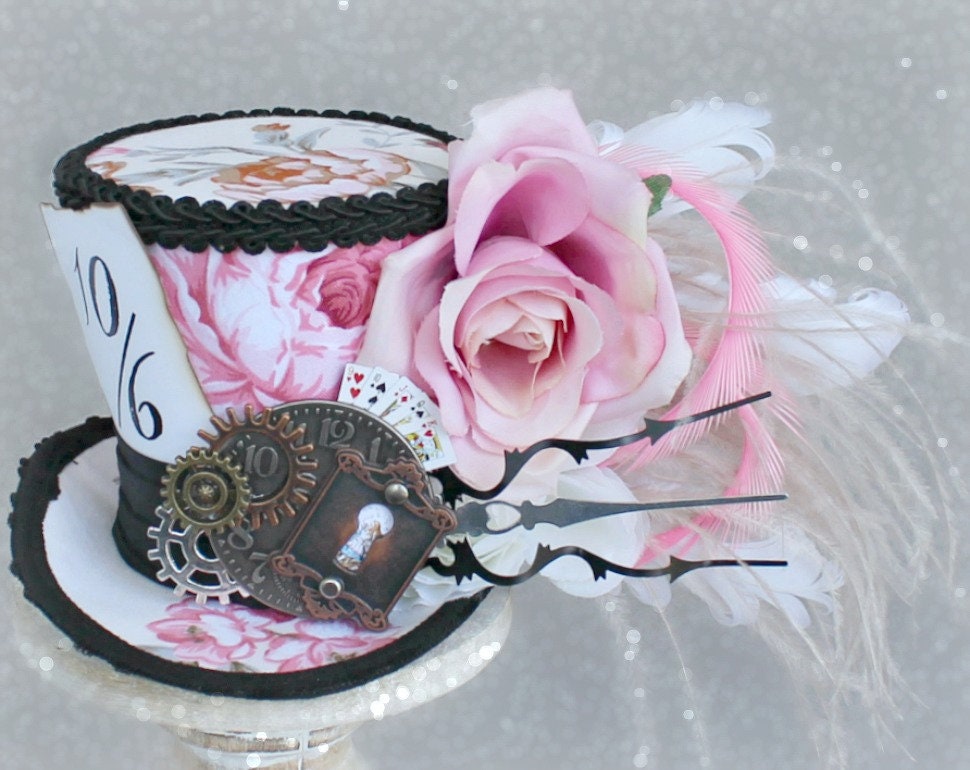 Flower Mini Top Hat Garden Mini Top Hat Victorian Floral Etsy Canada