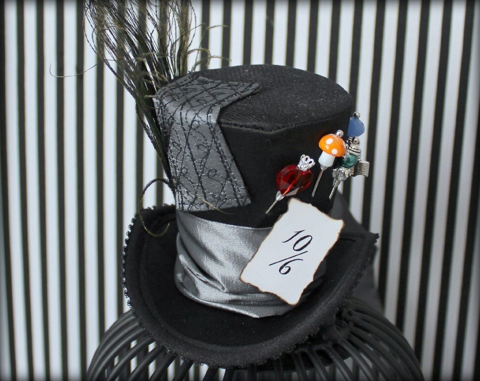 Mad Hatter Mini Hat, Black Mad Hatter Hat, Mad Hatter Hat,mini Top