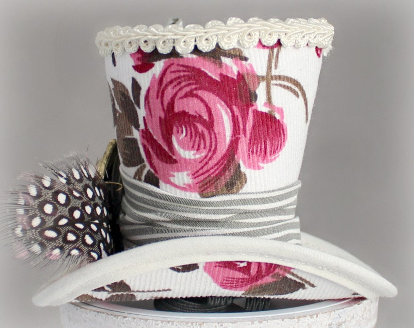 Victorian Mini Top Hat Floral Mini Top Hat Victorian Hat Etsy