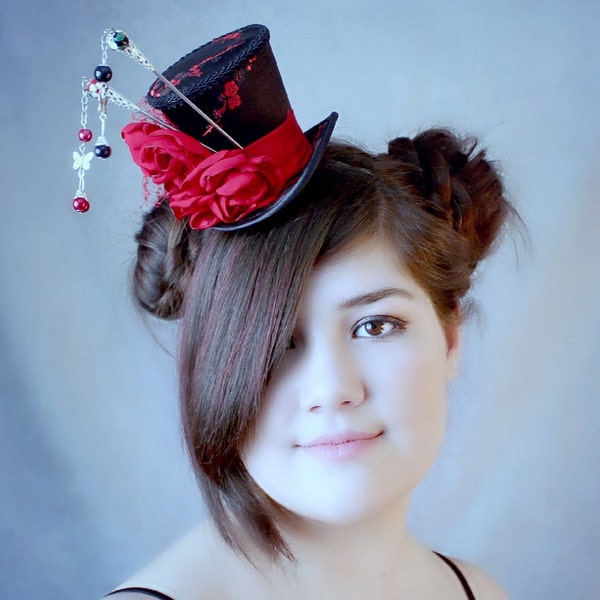 Chinese Hat, Chinese Hair Accessories, Chinese Mini Top Hat, Chinese Costume, Chinese Headdress, Chinese Hair Stick, Chinese Hair, Black Hat