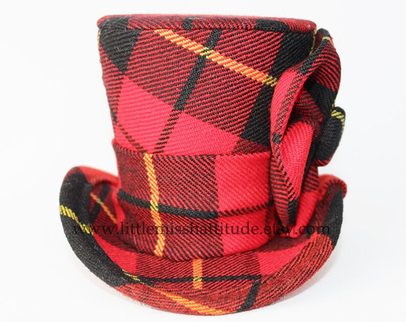 Chapeau Écossais , Marriage Écossais , Tissu Tartan , Chapeau Tartan , Bandeau Tartan , Mini Chapeau , Petit Chapeau , Chapeau Haut de Forme image 3