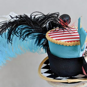 Mini Ringmaster Top Hat, Circus Mini Top Hat, Circus Mini Hat, Bridal Tea Party Ringmaster Hat, Circus Fascinator image 5