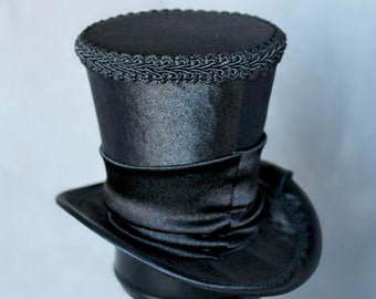 Kentucky Derby Fascinator Hat Bruiloft Top Hat Dance Hat Tea Party Hat Trouwen Accessoires Haaraccessoires Fascinators & Minihoedjes Mad Hatter Hat Black Hat Fascinator Zwarte Mini Top Hat 
