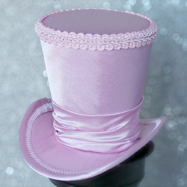 Pink Mini Top Hat, Mini Top Hat, Mad Hatter Hat, Fascinator, Kentucky Derby Fascinator Hat, Tea Party Hat, Wedding Hat, Women Top Hat