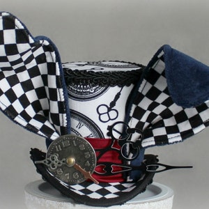 Mini-cilinderhoed wit konijn, tovenaar wit konijn kostuum, verjaardagshoed, Alice in Wonderland-hoed, Tea Party-hoed, bruiloftshoed, hoge hoed jongens