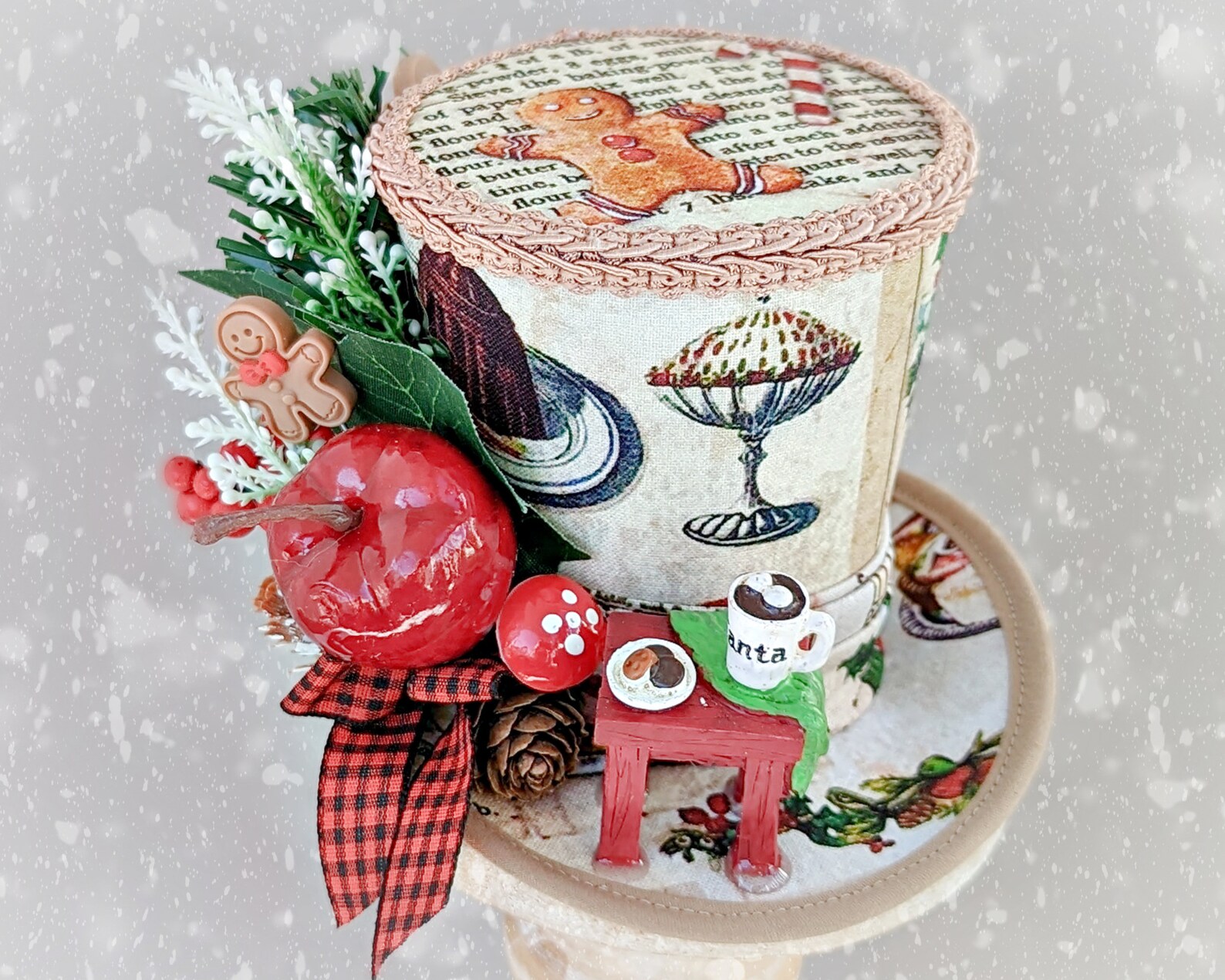 Vintage Christmas Mini Top Hat Gingerbread Man Mini Top Hat Etsy