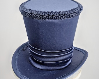 Navy Blue Mini Top Hat , Navy Blue Hat Fascinator, Wedding Top Hat , Tea Party Hat , Mad Hatter Hat , Kentucky Derby Fascinator Hat