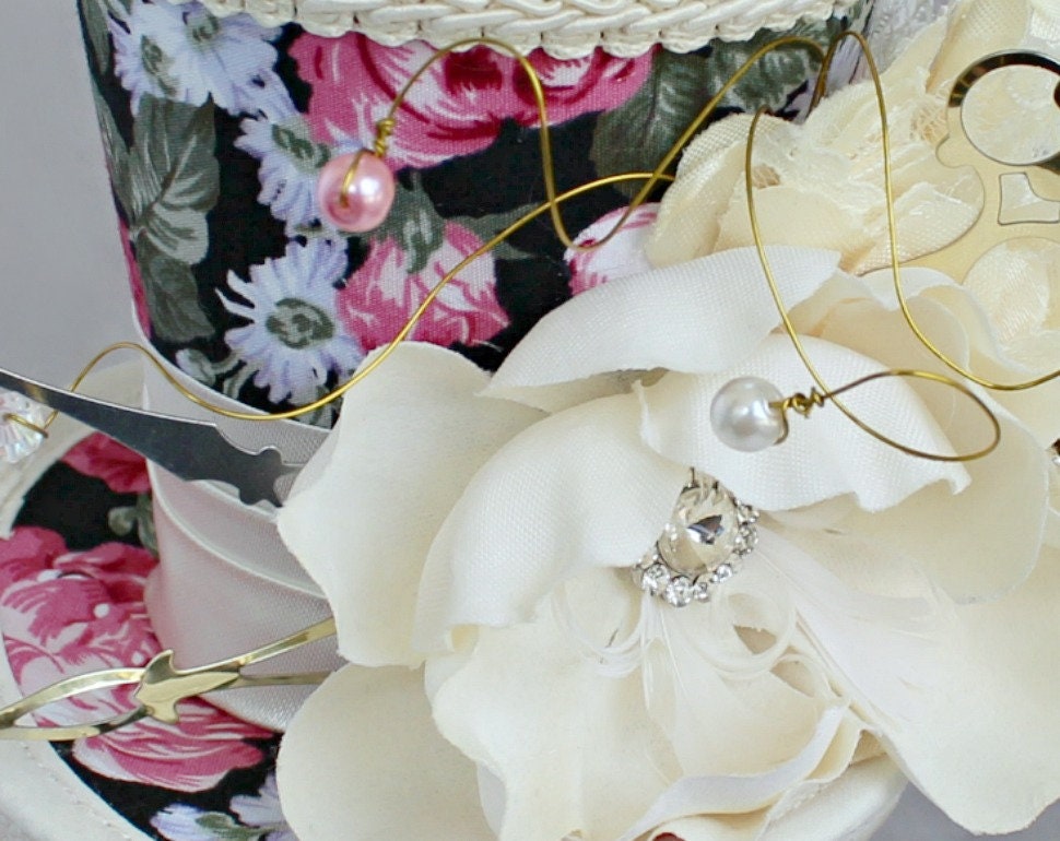 Flower Mini Top Hat Garden Mini Top Hat Victorian Floral Etsy