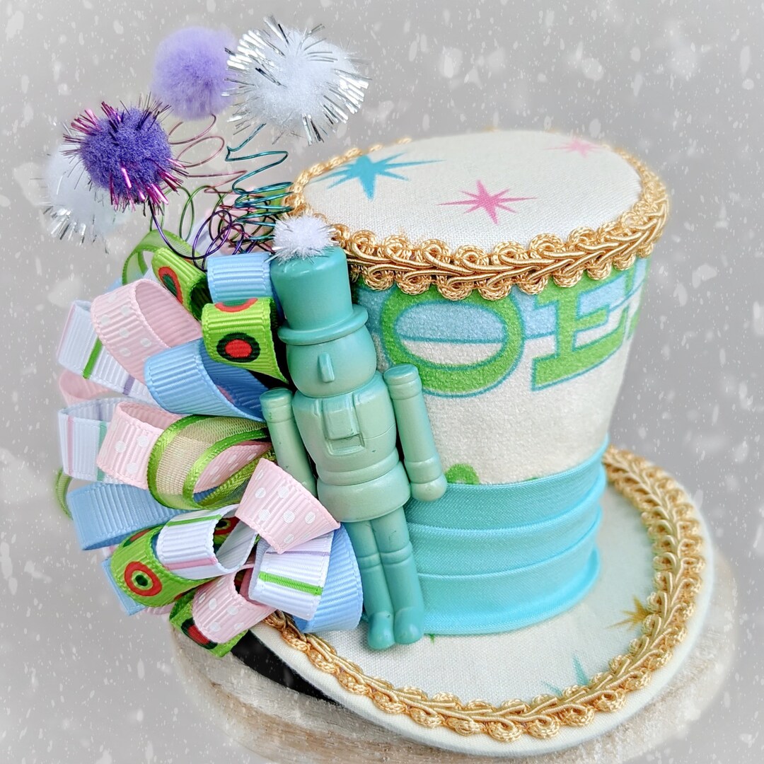 Christmas Mini Top Hat , Holiday Party Hat , Christmas Tree Mini Hat