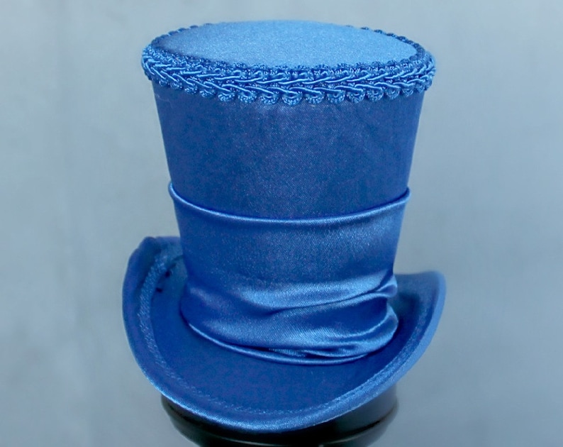 Mad Hatter Hat Mini Top Hat Wedding Hat Blue Mini Top Hat Women Top Hat Kentucky Derby Fascinator Hat Fascinator Blue Tea Party Hat