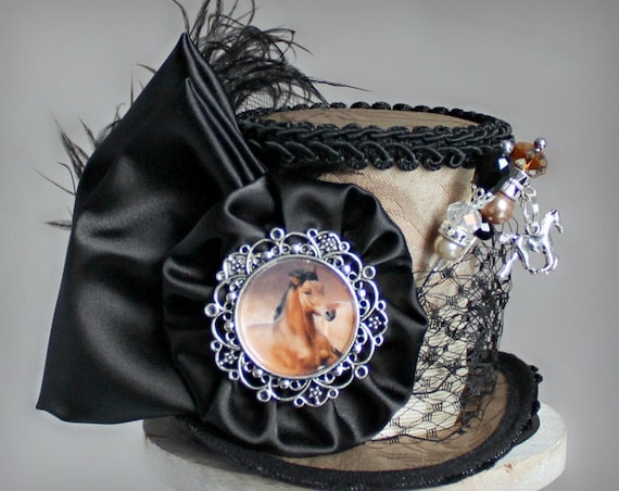 Mini Derby Fascinator Hat Handmade Victorian High Tea Party Retro Top Hat Zinniday Fascinator High Tea Hat - Women main image 3